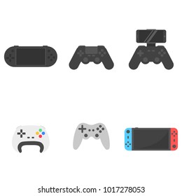 Set icon wireless gamepad and game controllers with screen phone