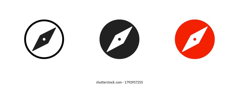 С Kompass-Set-Symbol. Welttastengrafik. Moderne, einfache Vektorgrafik. Web einzeln 