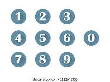  Set  icons 0-9 numbers vector illustration on background