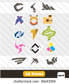 set of icons. 15 signs