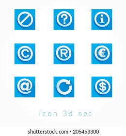 set of icons 3d vector