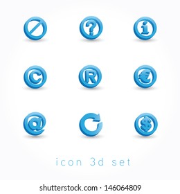 set of icons 3d vector illustration isolated on white background