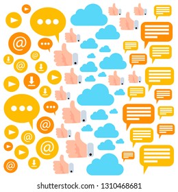 Set of icons about communications and internet
