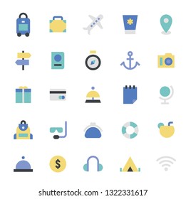 A set of icons about travel. flat design style minimal vector illustration