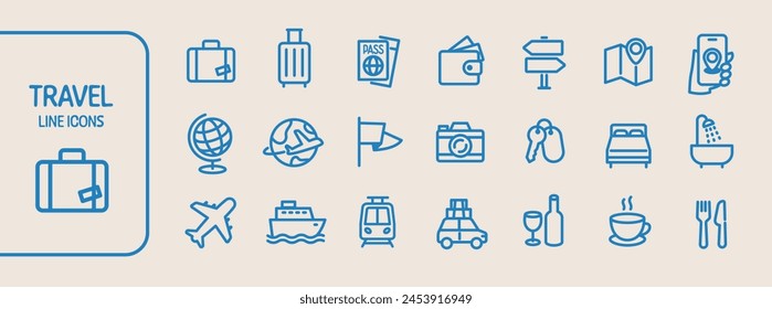 Set of icons about travel, hotels, etc.