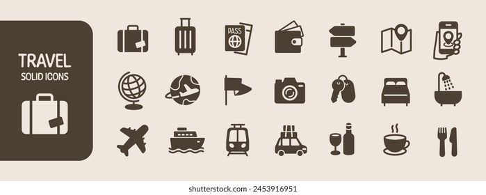 Set of icons about travel, hotels, etc.