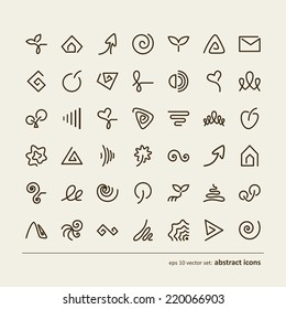 Set with icons - abstract symbols. A vector.