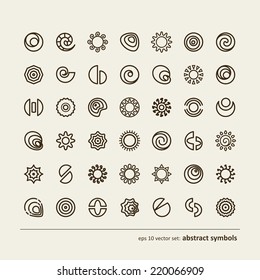 Set with icons - abstract symbols. A vector.