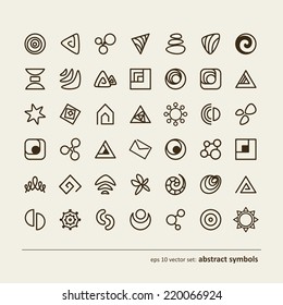 Set with icons - abstract symbols. A vector.