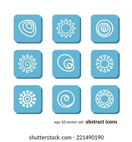 Set with icons - abstract symbols. A vector.