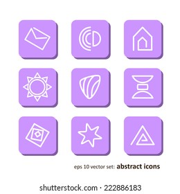 Set with icons - abstract symbols. A vector.