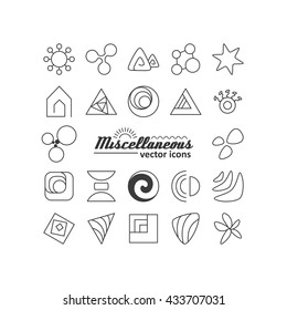 Set with icons - abstract symbols. A vector.
