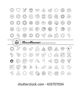Set with icons - abstract symbols. A vector.