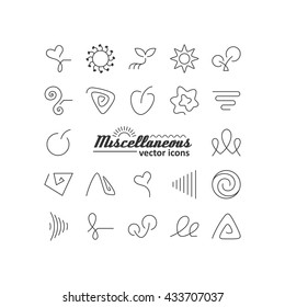 Set with icons - abstract symbols. A vector.