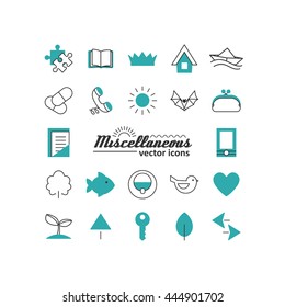 Set with icons - abstract symbols. A vector.
