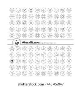 Set with icons - abstract symbols. A vector.