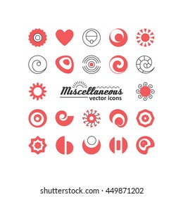 Set with icons - abstract symbols. A vector.