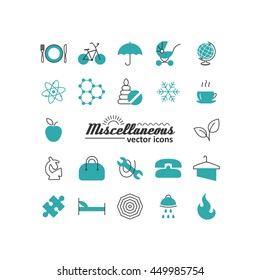 Set with icons - abstract symbols. A vector.
