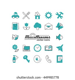 Set with icons - abstract symbols. A vector.