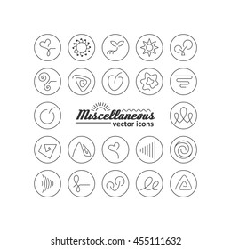 Set with icons - abstract symbols. A vector.