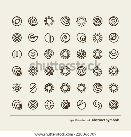 Set with icons - abstract symbols. A vector.