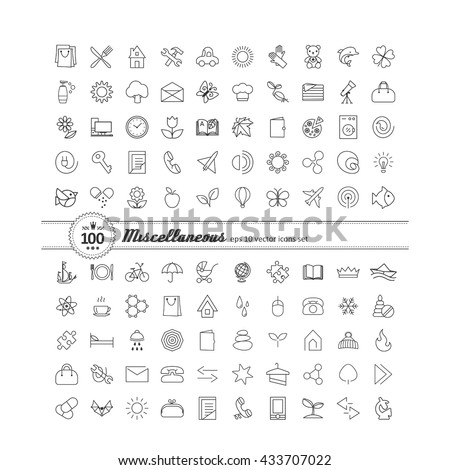 Set with icons - abstract symbols. A vector.