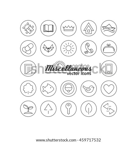 Set with icons - abstract symbols. A vector.