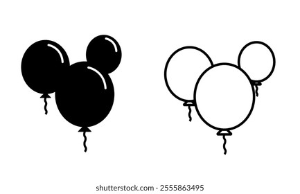 Set of icons of air balloons in three
Holiday icons of balloons on a white background vector