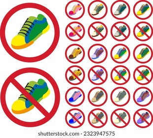 A set of icons to allow or to forbid