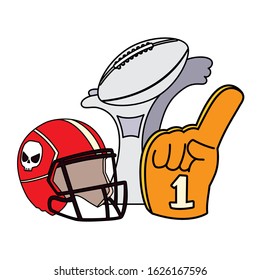 set of icons american football on white background vector illustration design