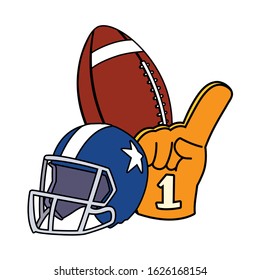 set of icons american football on white background vector illustration design