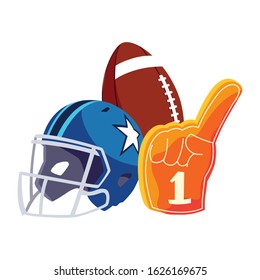 set of icons american football on white background vector illustration design
