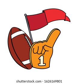 set of icons american football on white background vector illustration design