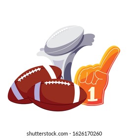set of icons american football on white background vector illustration design
