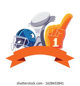 set of icons american football on white background vector illustration design