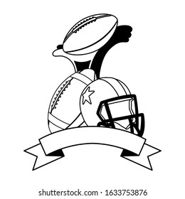 set of icons american football on white background vector illustration design