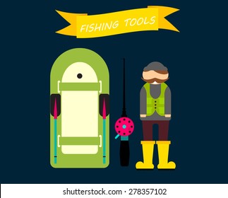 set of icons angler