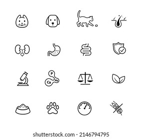 A set of icons for animals. The outline icons are well scalable and editable. Contrasting elements are good for different backgrounds. EPS10.