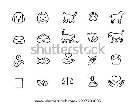 A set of icons for animals. The outline icons are well scalable and editable. Contrasting elements are good for different backgrounds. EPS10.	
