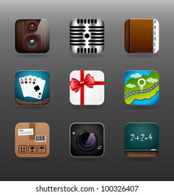 Set of icons (appendices and services) for smartphone. Set 4.