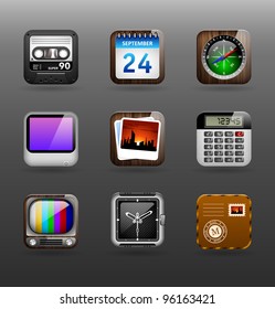 Set of icons (appendices and services) for smartphones. Set 1.