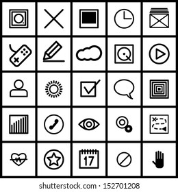 Set of icons for applications