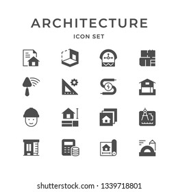 Set icons of architectural