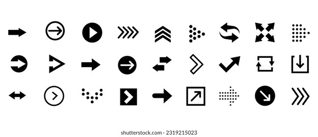set icons. Arrow icon. Arrow vector collection. Arrow. Cursor. Modern simple arrows. Vector illustration