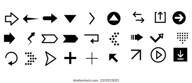 set icons. Arrow icon. Arrow vector collection. Arrow. Cursor. Modern simple arrows. Vector illustration