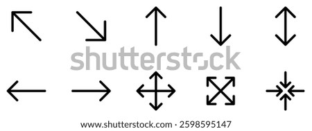 Set of icons. Arrow icons. Simple outline icons