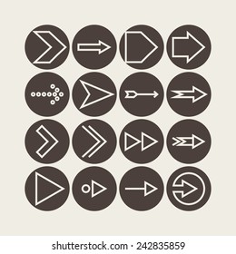 Set of icons with arrows