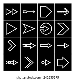 Set of icons with arrows