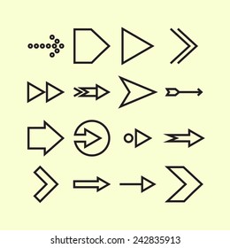 Set of icons with arrows