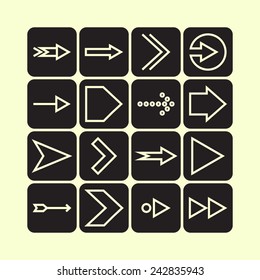 Set of icons with arrows
